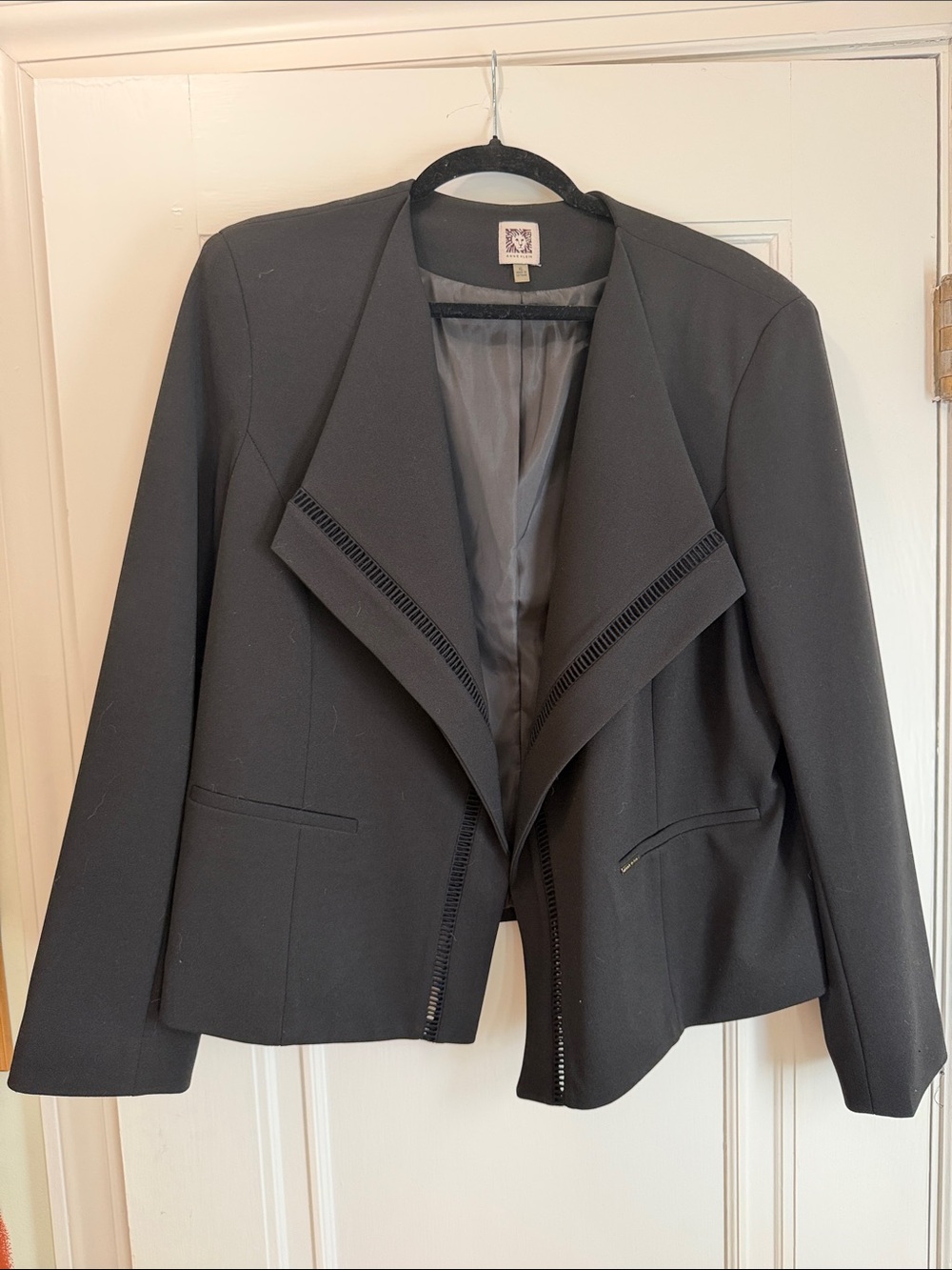 Anne Klein Black Open-Front Women's Blazer